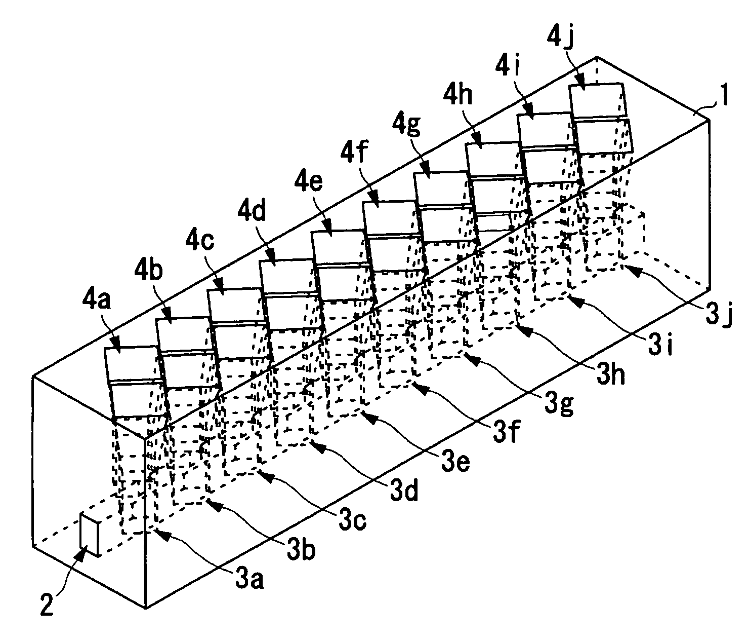 Waveguide horn antenna array and radar device