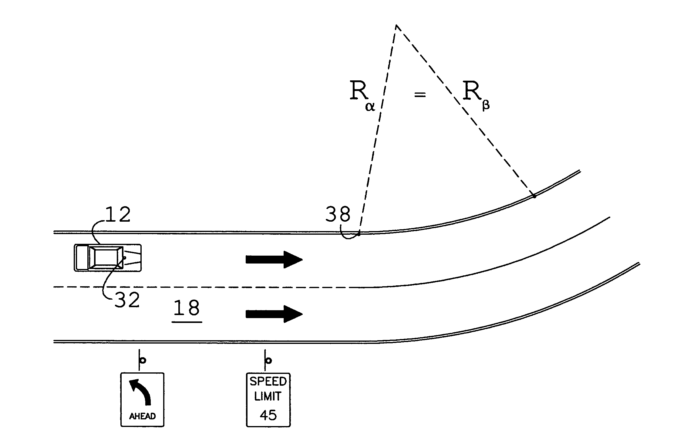 Speed control method for vehicle approaching and traveling on a curve