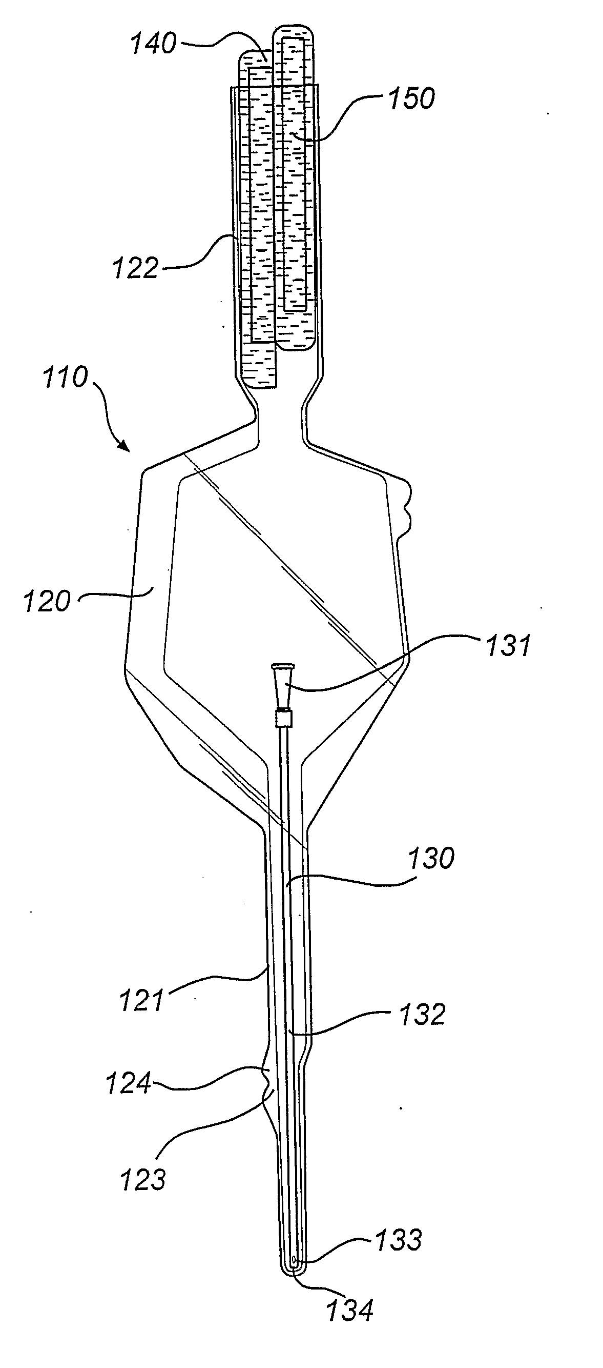 Catheter assembly with osmolality-increasing fluid