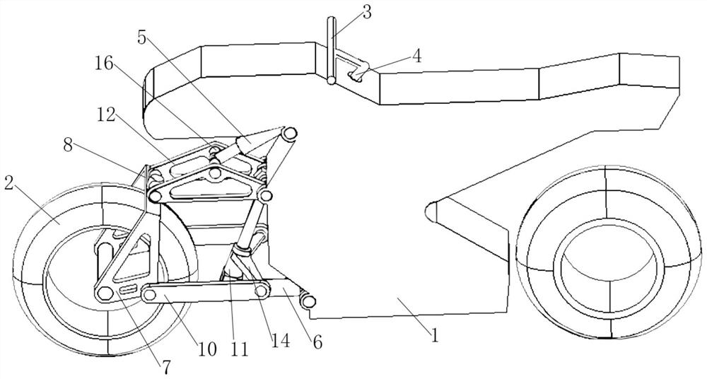 Front wheel suspension steering structure, motorcycle and electric vehicle