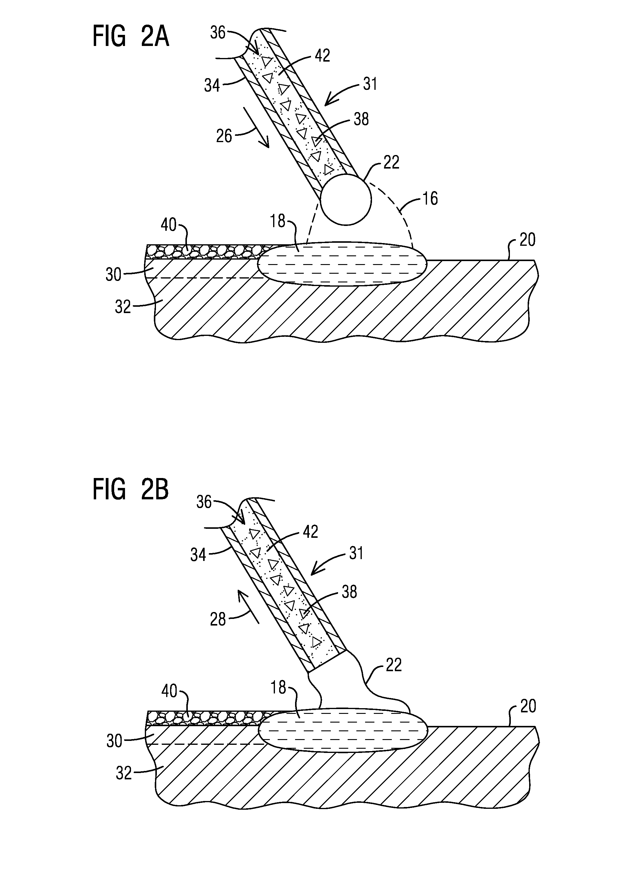 Low heat flux mediated cladding of superalloys using cored feed material