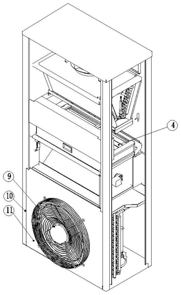 Energy-saving type integrated upward air supply air conditioning unit with compact structure