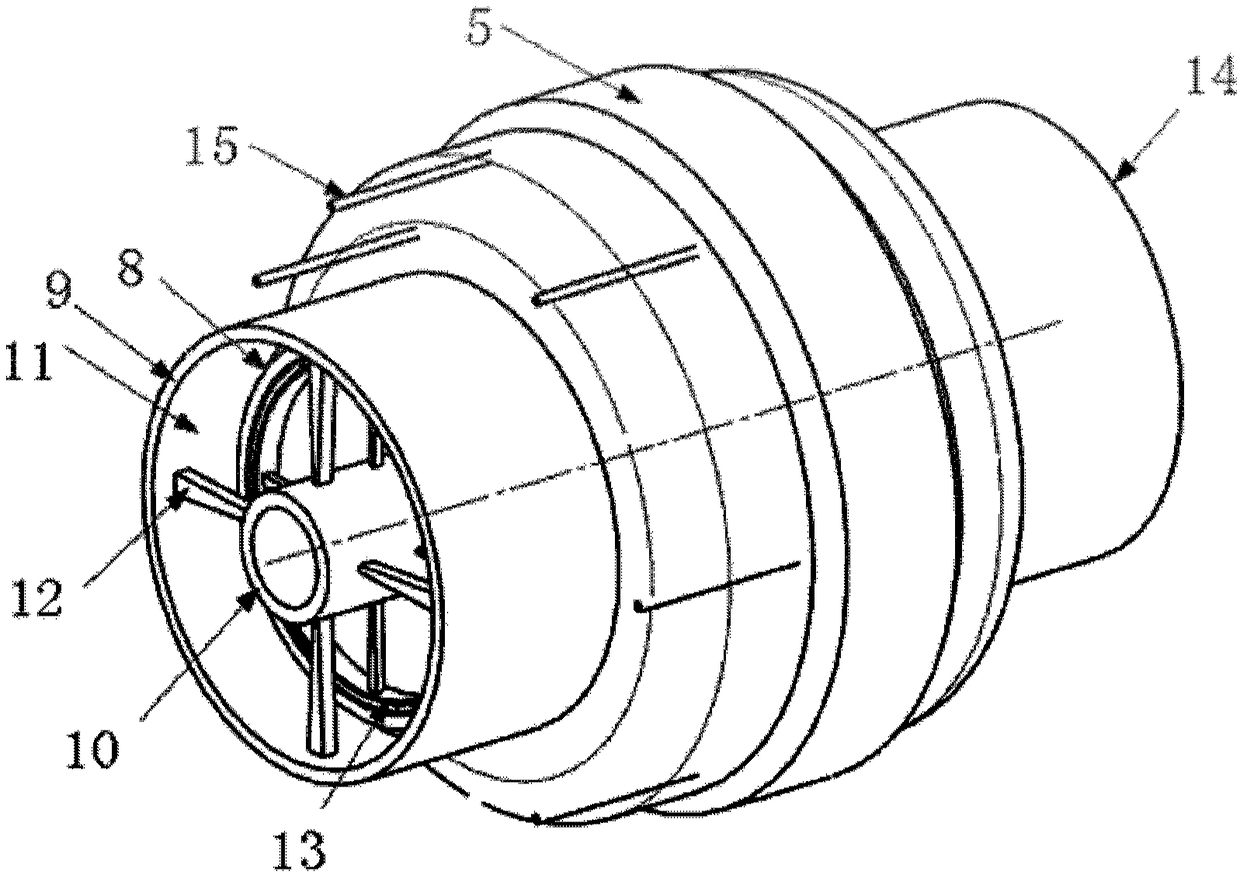 A gas turbine with embedded blades