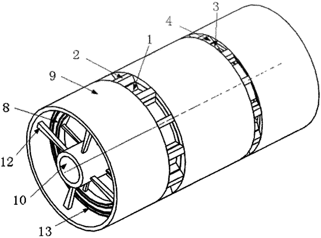 A gas turbine with embedded blades