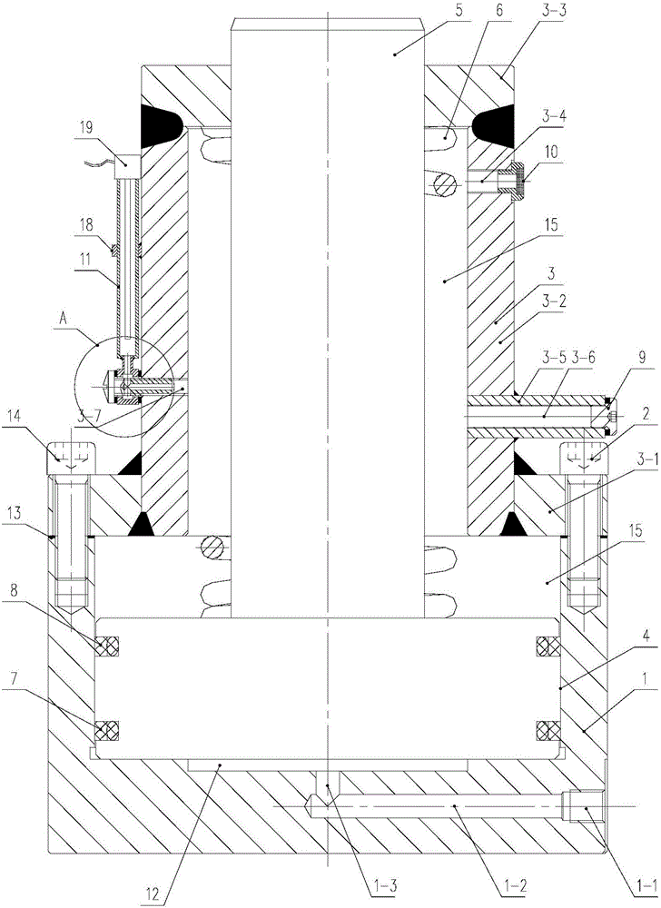 Single-action hydraulic cylinder with inner leakage display function