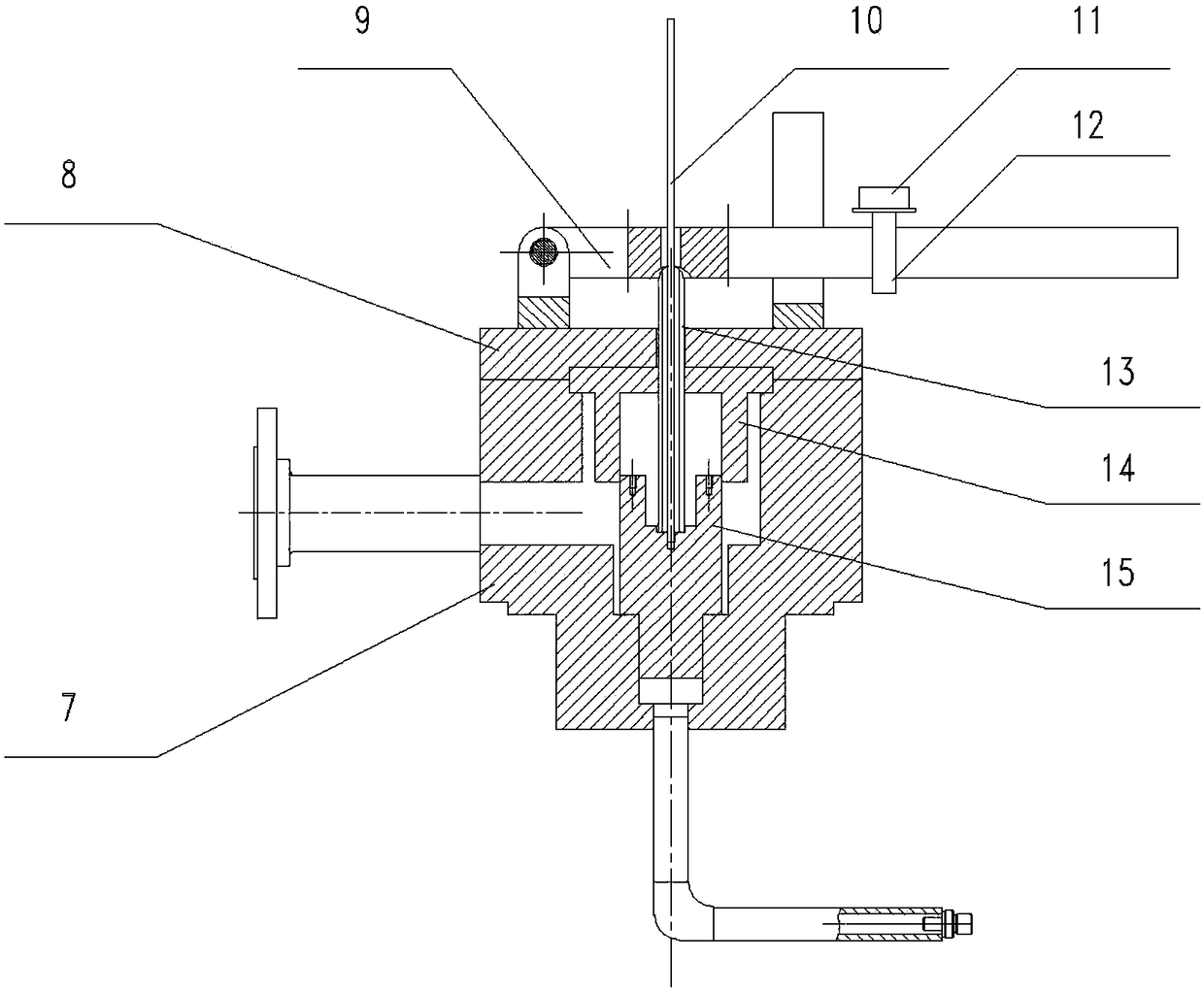 High-temperature sealing experimental device with continuously-adjustable sealing pressing force