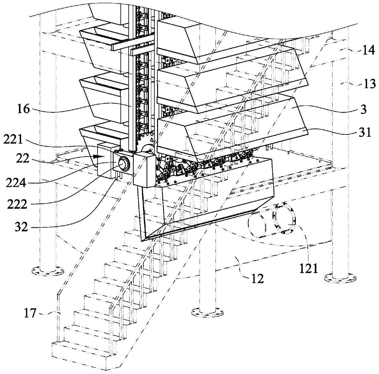 Hydroelectric power generation tower utilizing vertical potential energy