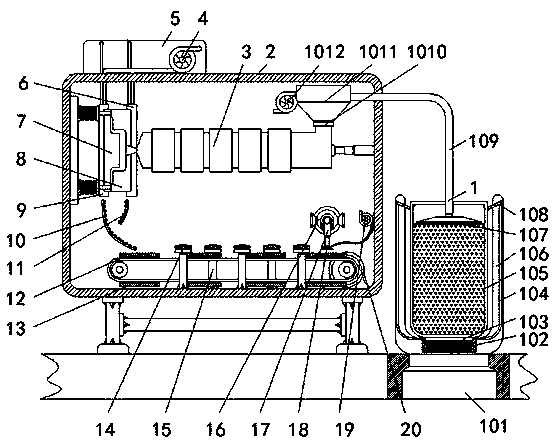 Injection moulding device for modified plastic product