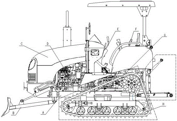 Crawler tractor for paddy field