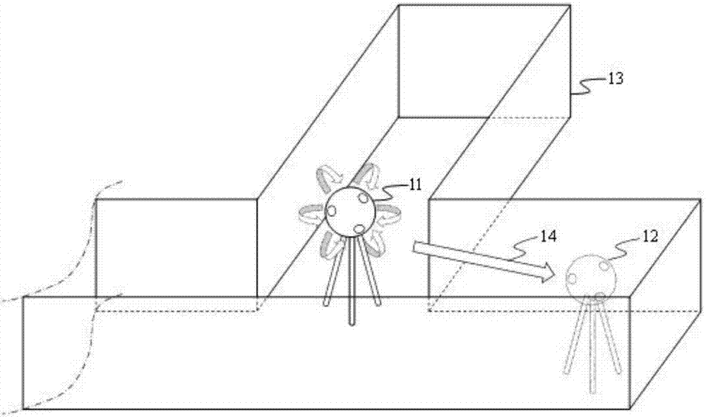 Panoramic capture and reoccurrence device and method for scene under mine shaft