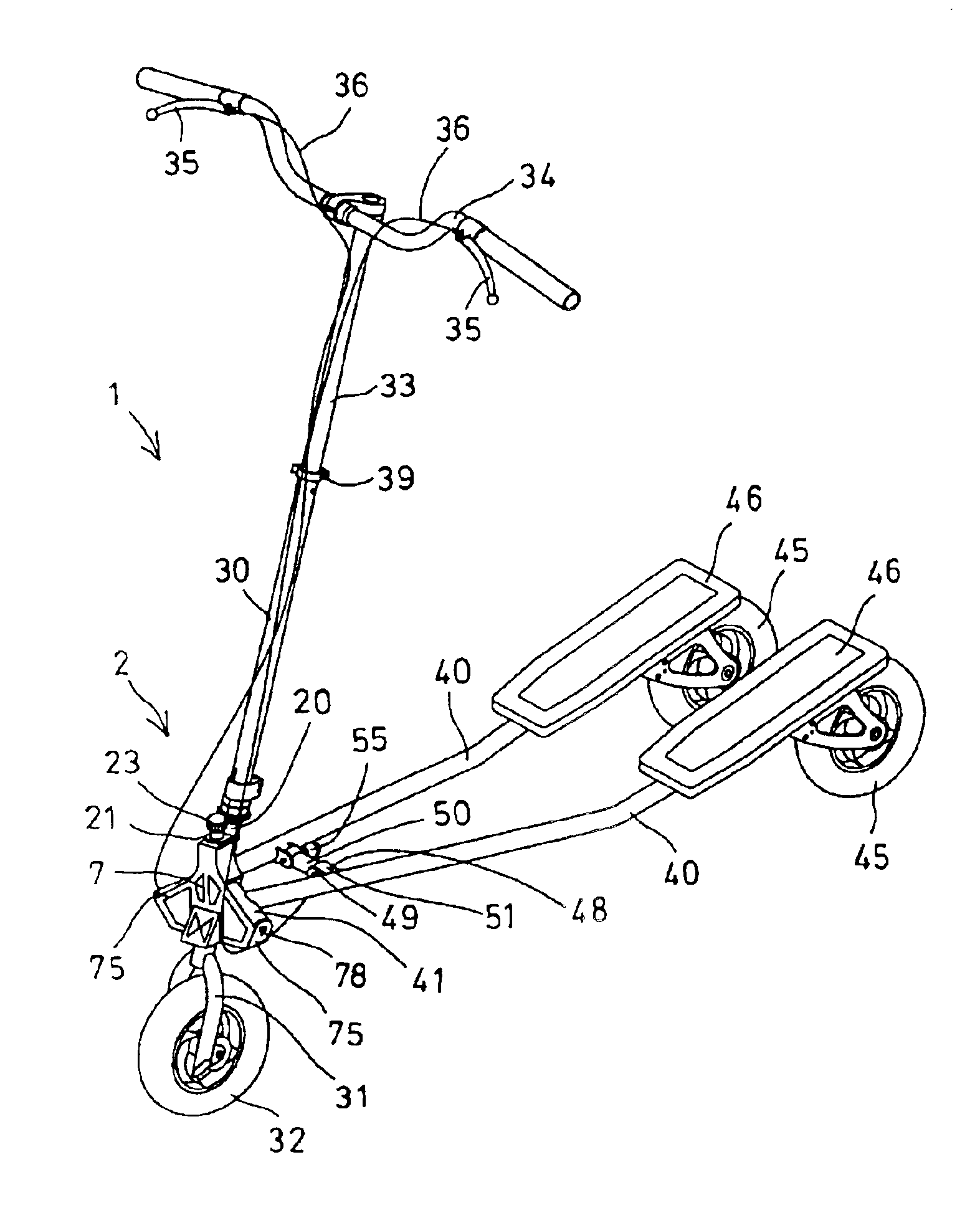 Cambering vehicle