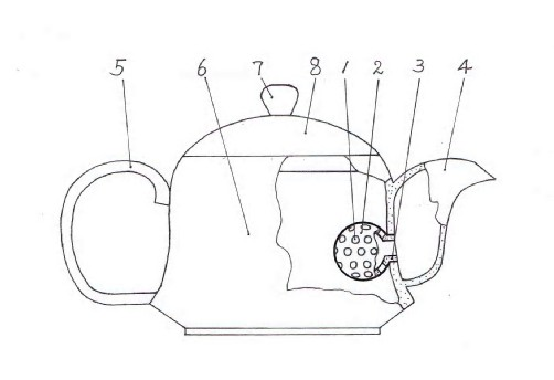 Ceramic mushroom-shaped teapot filter and teapot with same