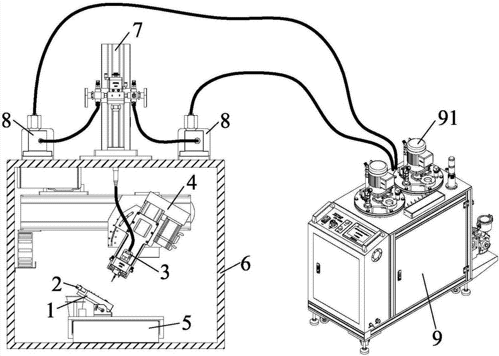 Embedding jig of module power supply and embedding device with embedding jig