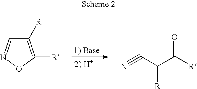 Convergent synthesis of alpha-aryl-beta-ketonitriles