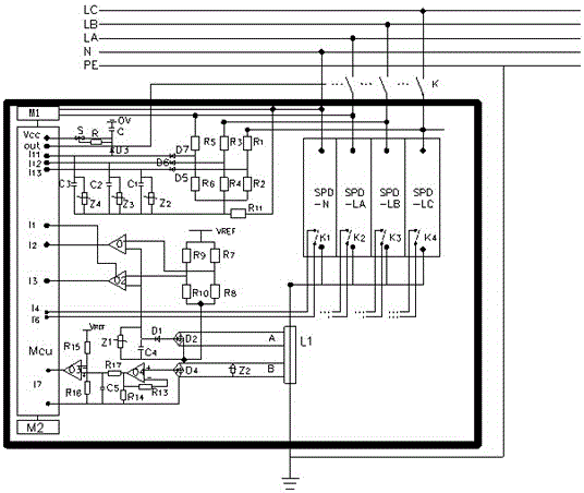 A double-trip surge protector capable of online remote monitoring