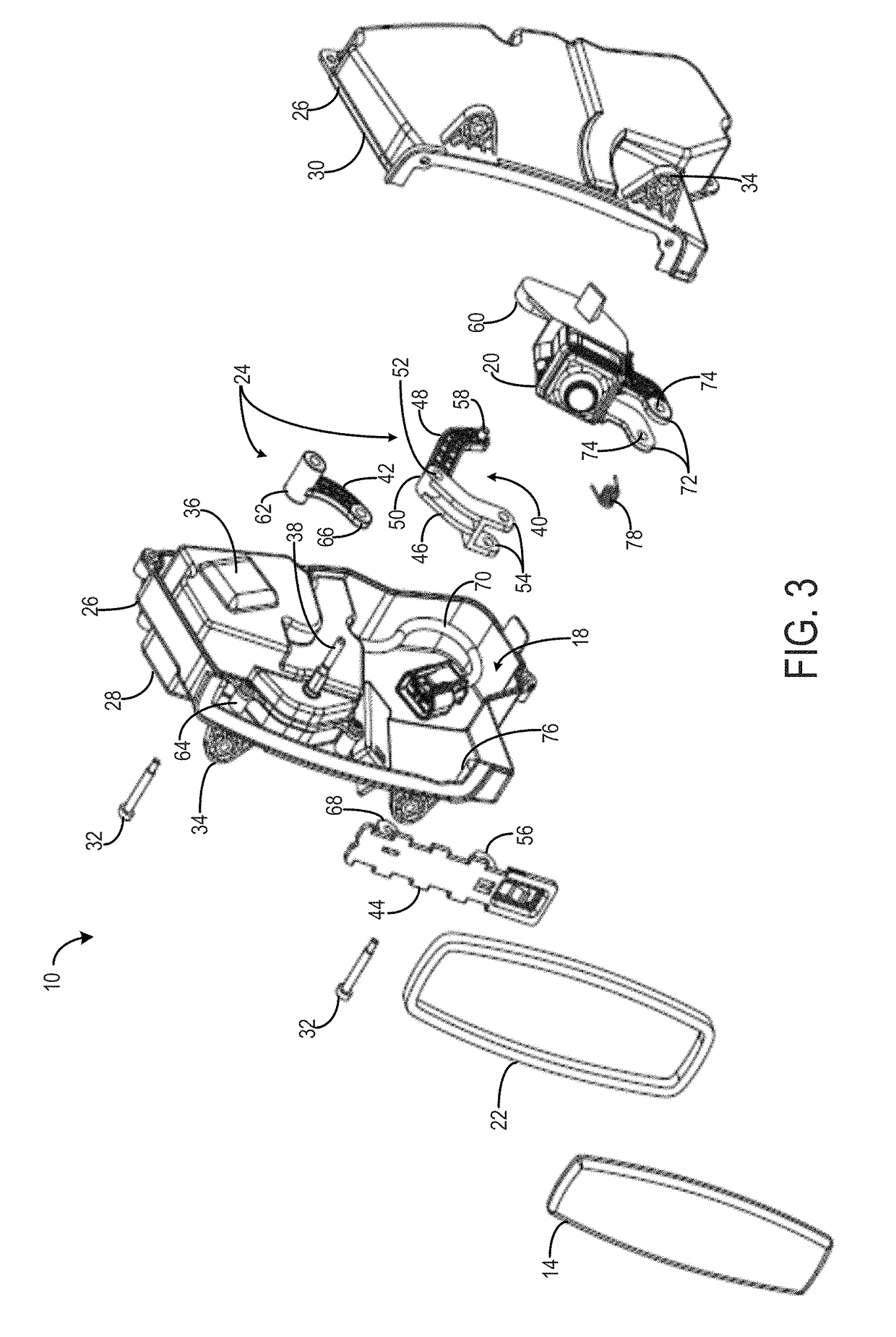 Hidden device with translating cover