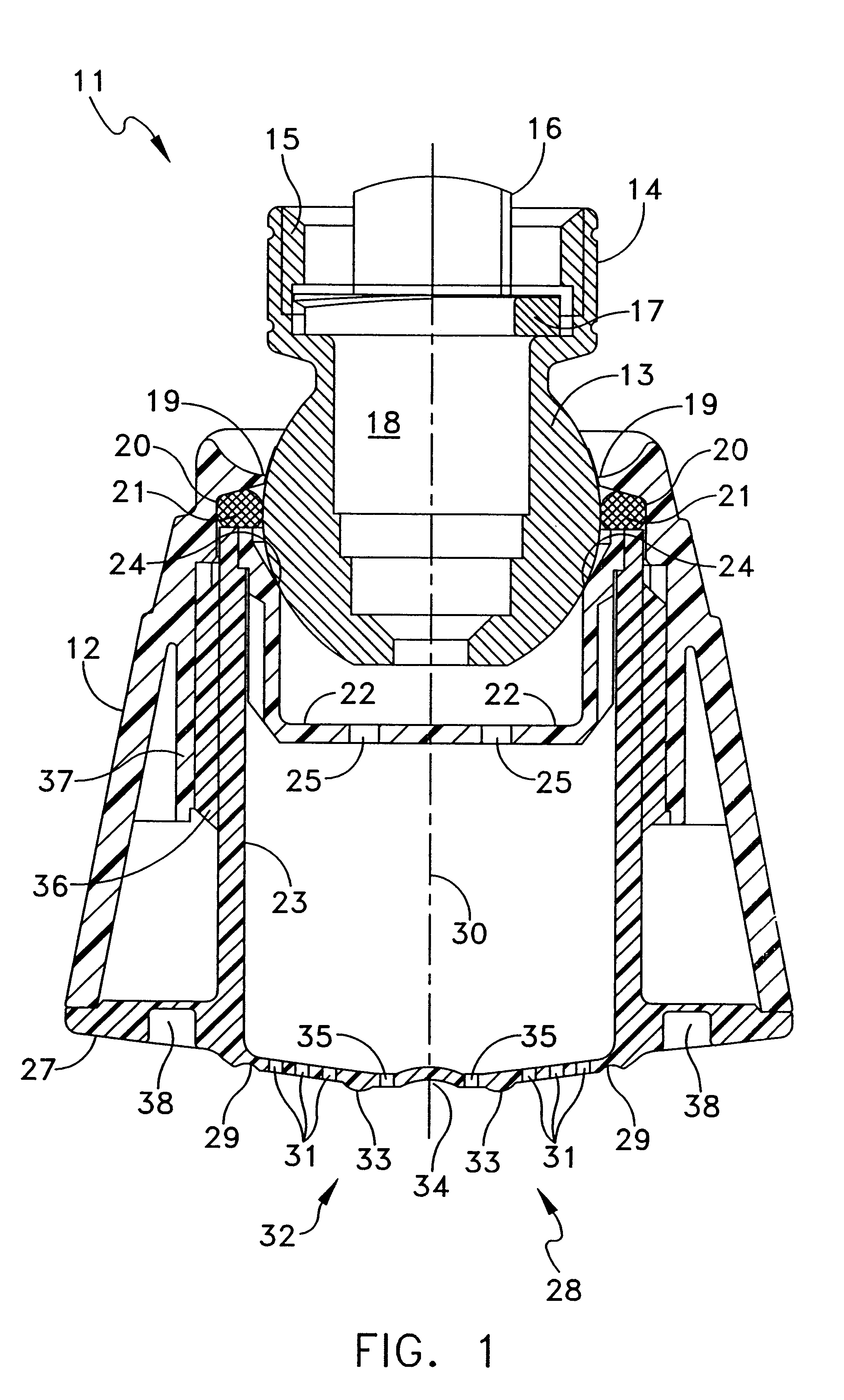 Shower device having a resiliently depressible jet disk for removing mineral deposits