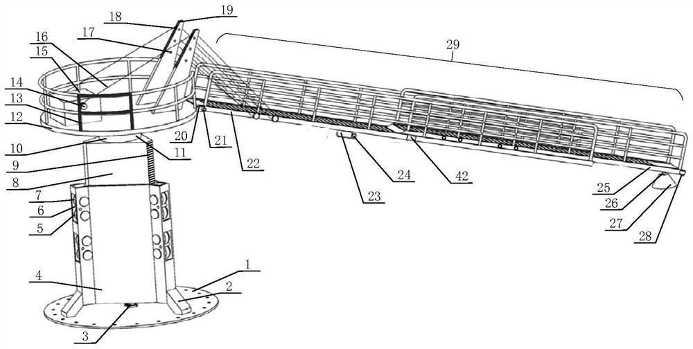 An offshore transfer trestle with wave compensation function and its working method