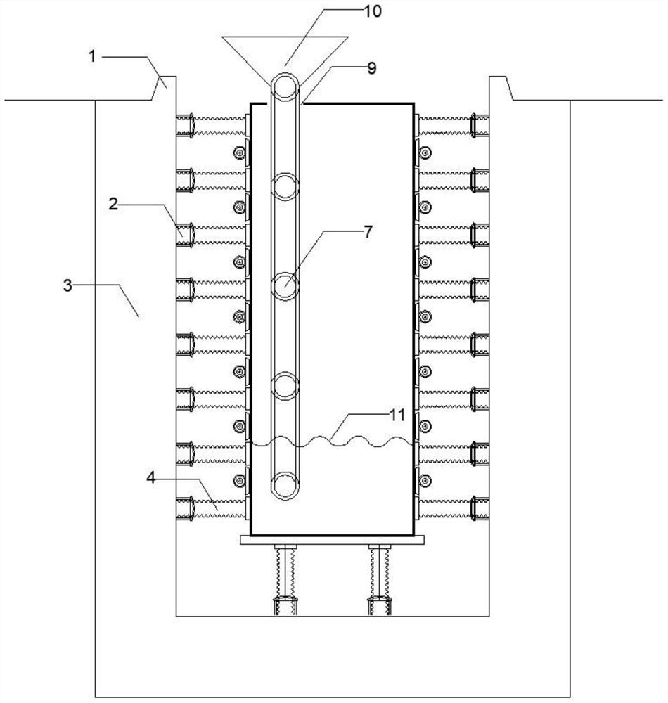 Concrete pouring method for large steel ladle reinforced concrete protective door