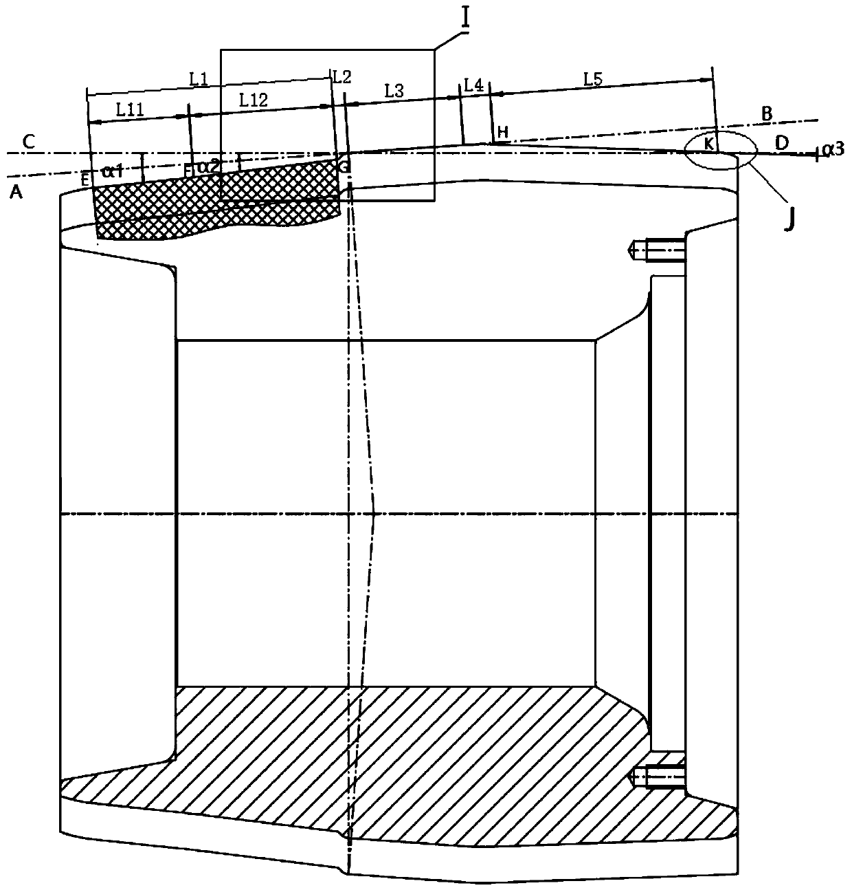 Roll profile with less unevenness of steel pipe internal threads rolled by Assel unit