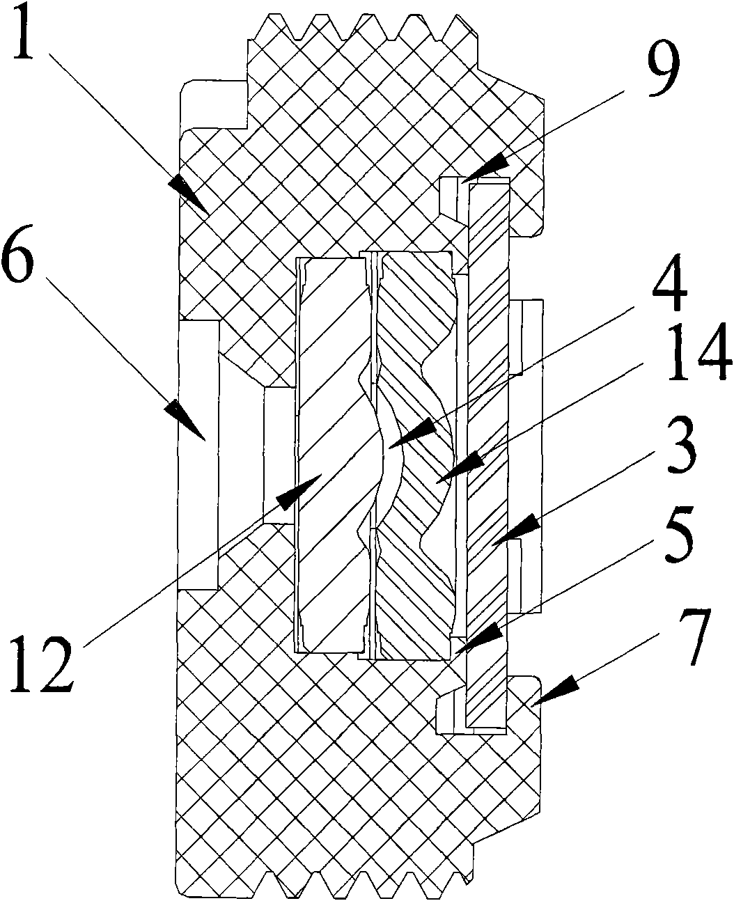 Repeatedly packaging lens construction and production method thereof