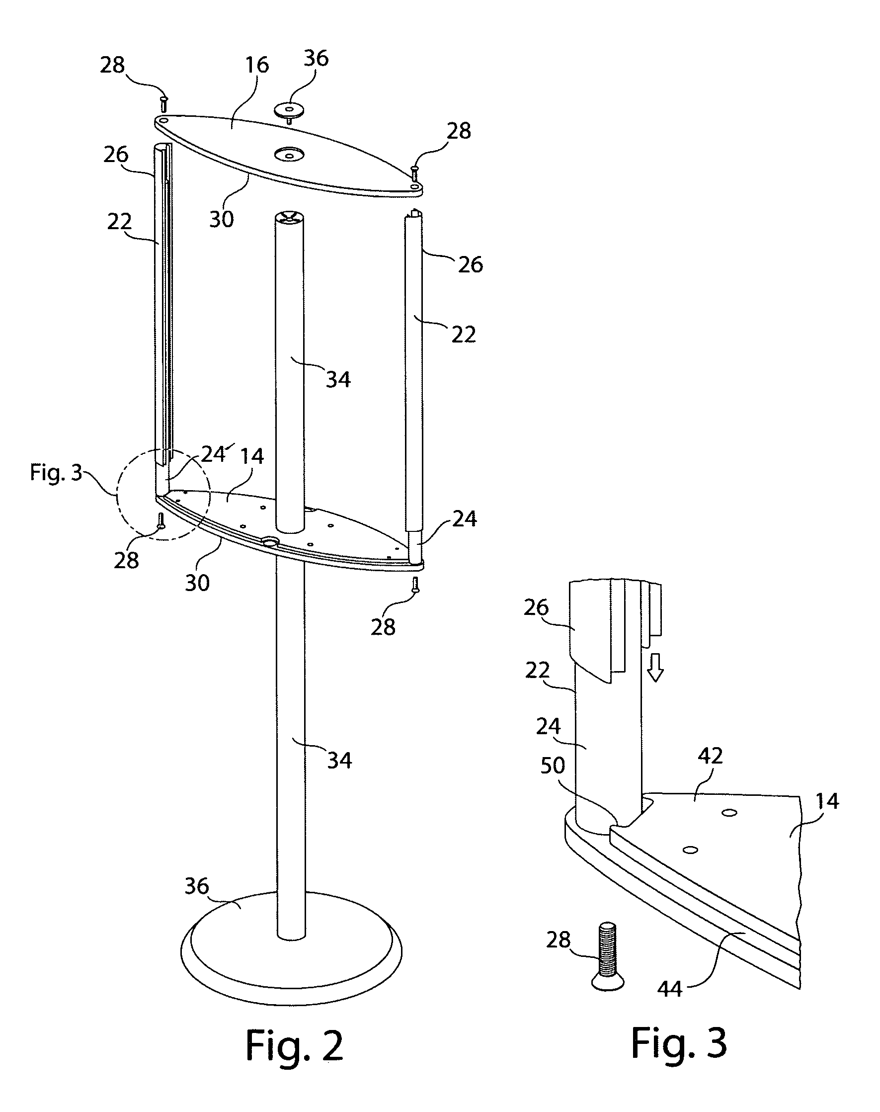 Curved stand display arrangement