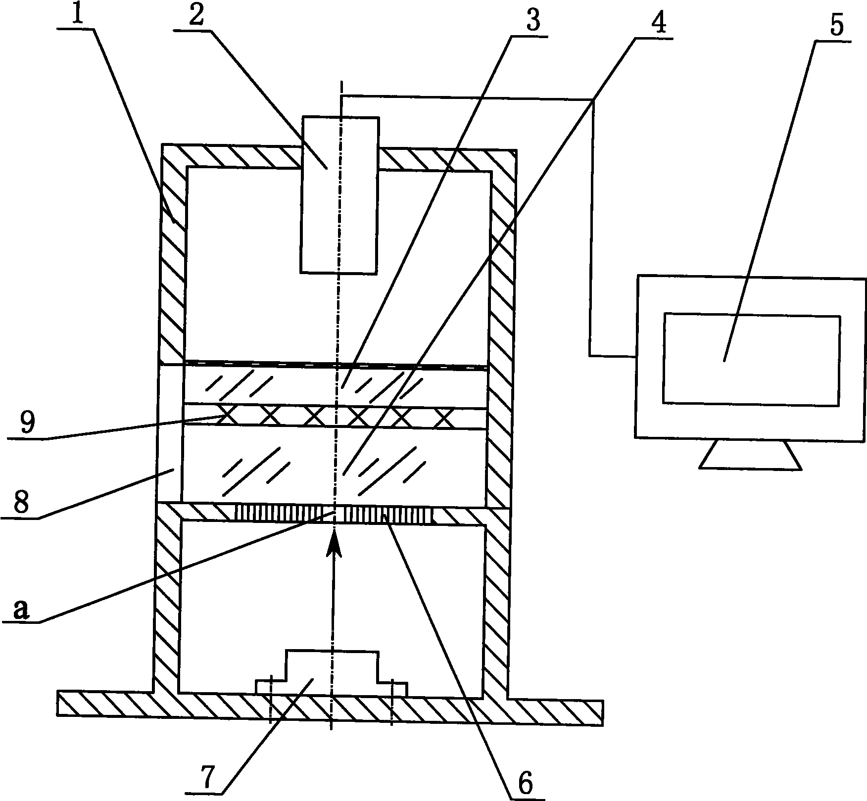 Liquid refractive index CCD real-time measuring device and measuring method