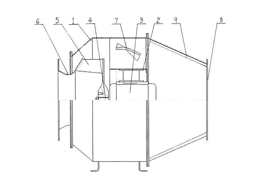 Blast protection mixed flow blower for ship