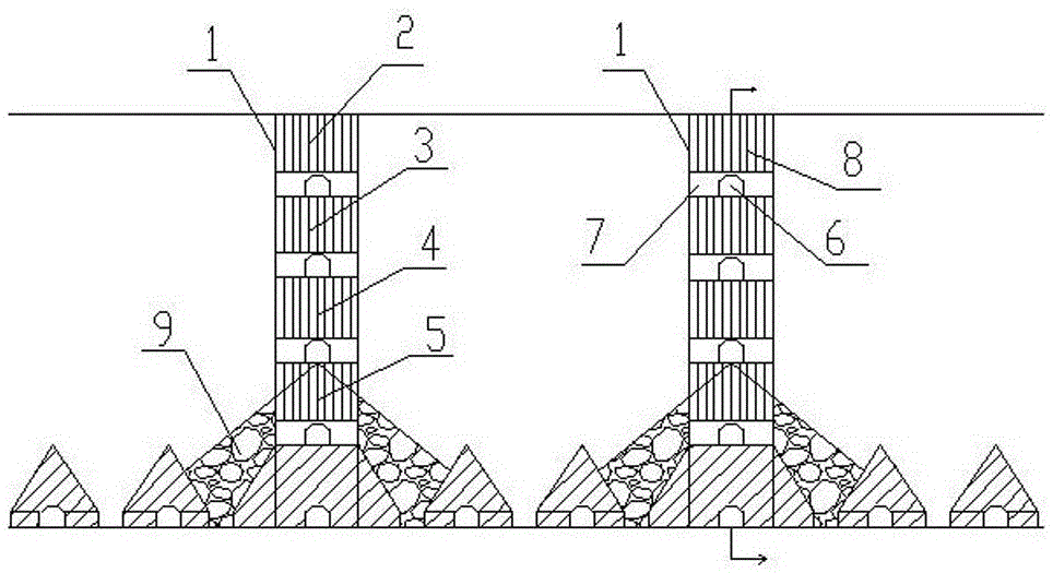 Method for blasting centralized recovery lag jambs in several times