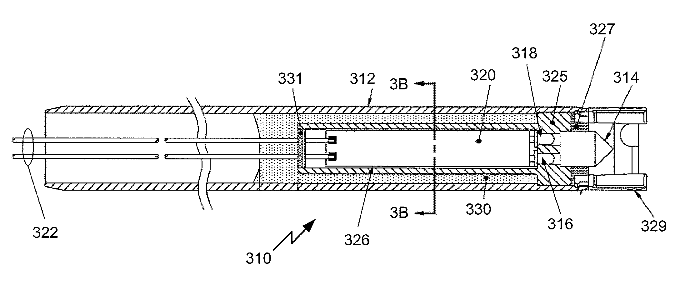 Fluid overfill probe with thermal stress prevention