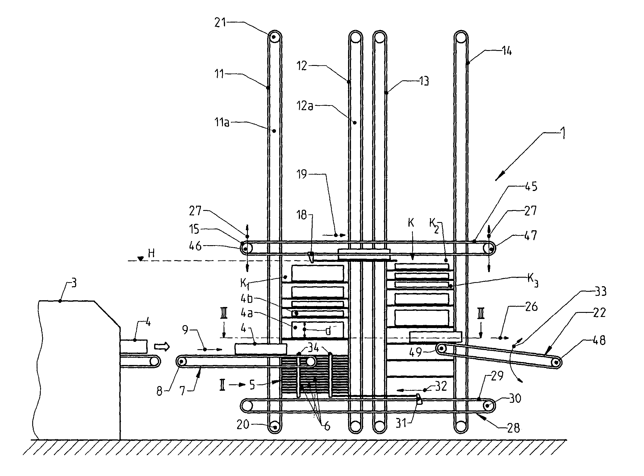 Conveying arrangement for processing printed products