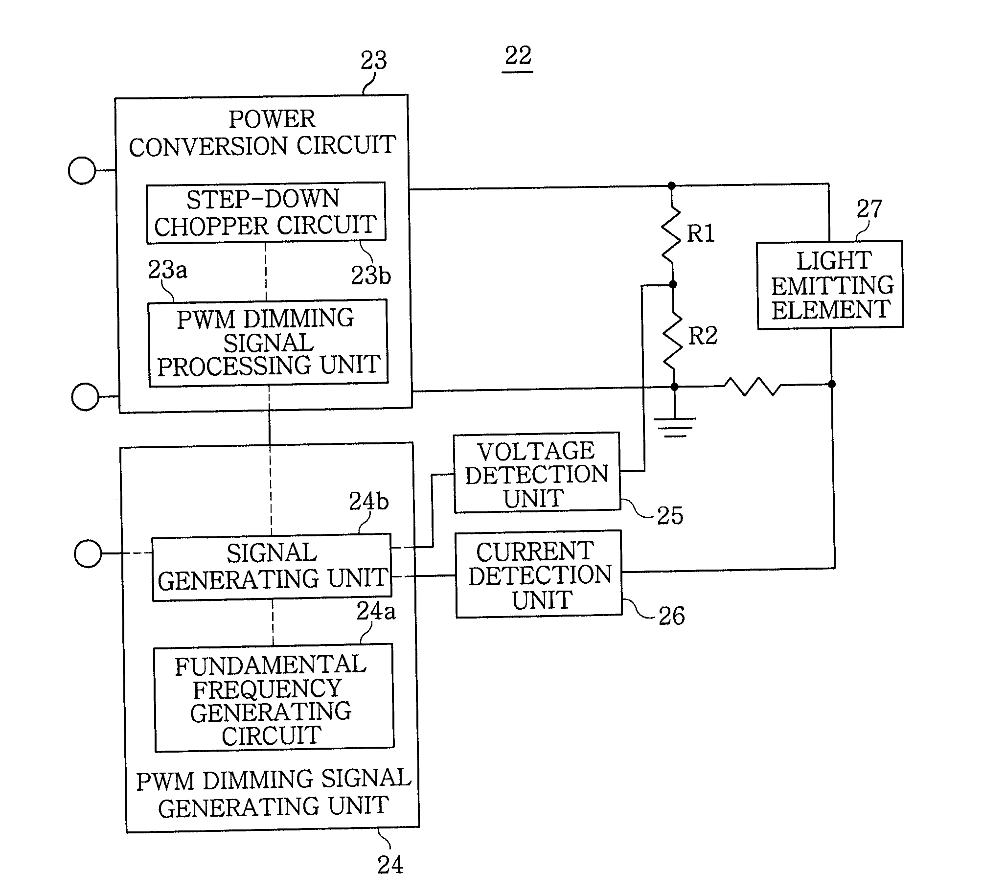 Lighting circuit for light emitting element and illumination apparatus including same