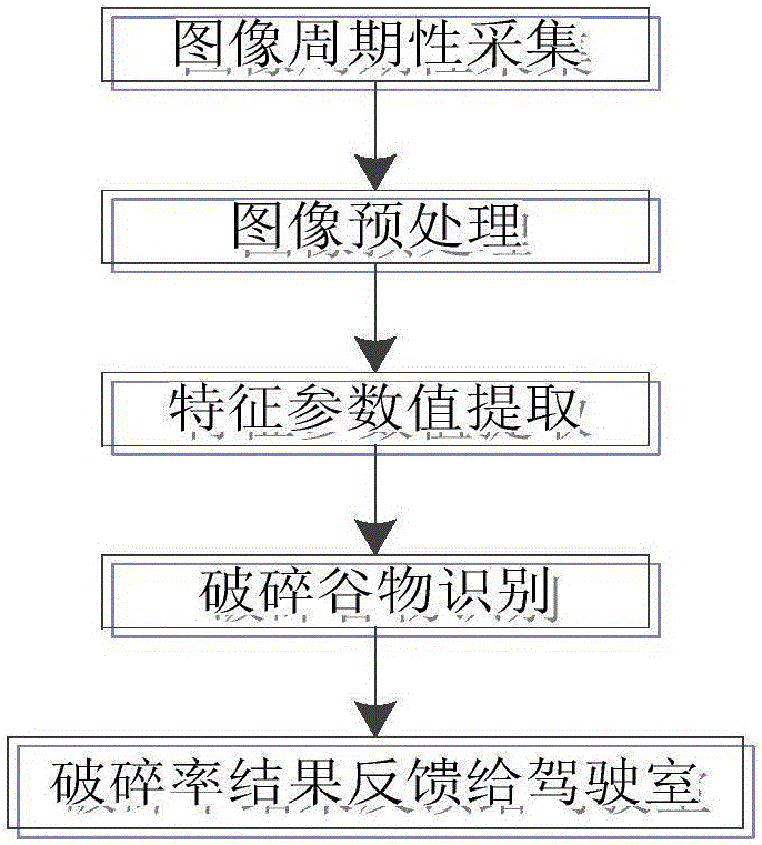 On-line monitoring system and method for crushing of cereals in grain tank of combine harvester