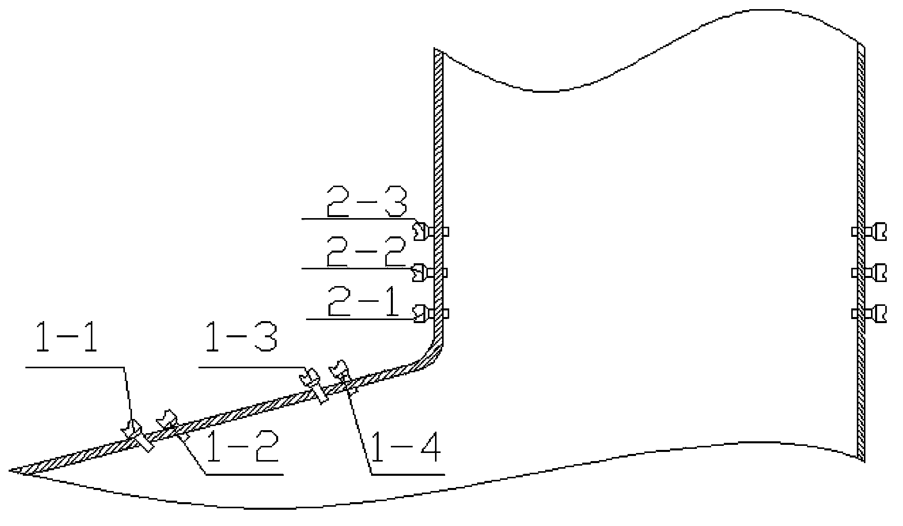 Tuyere arrangement device for preventing high temperature corrosion of water-cooled wall of garbage incinerator