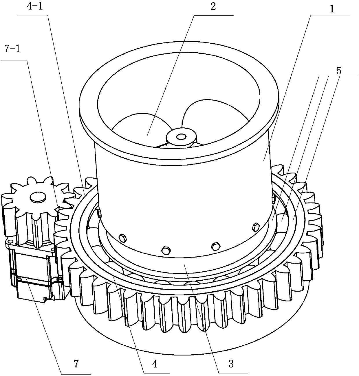 Vector aerodynamic rudder ducted fan for vertical takeoff and landing of unmanned aerial vehicle and control method thereof