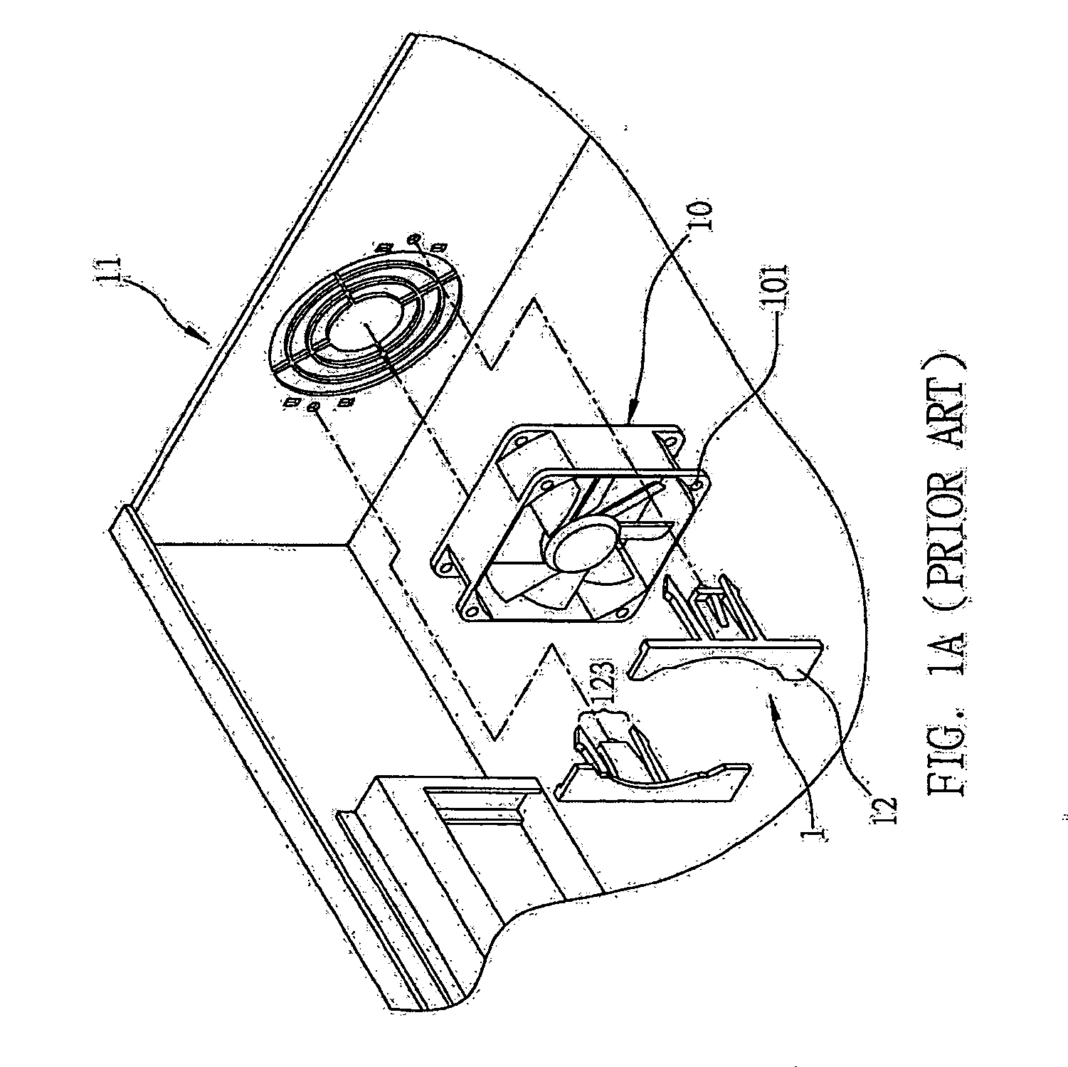 Assembly structure for securing heat-dissipating fan