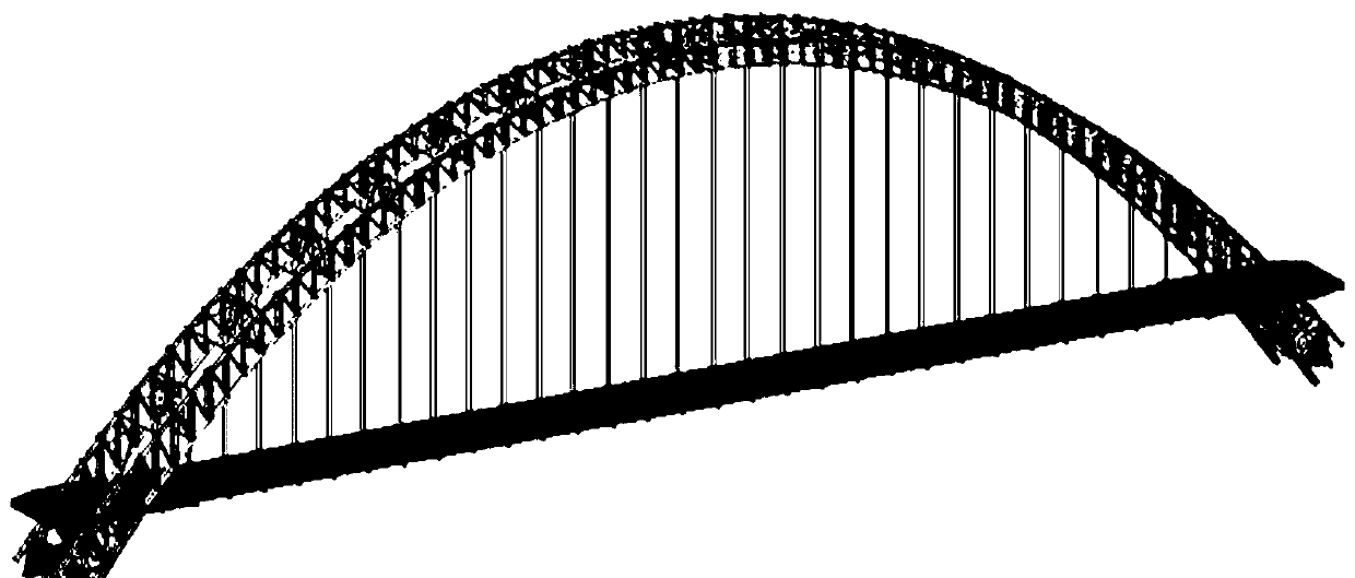 Arch bridge grid beam hoisting displacement control method with small construction disturbance