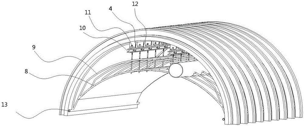 Concrete curing device and construction method thereof