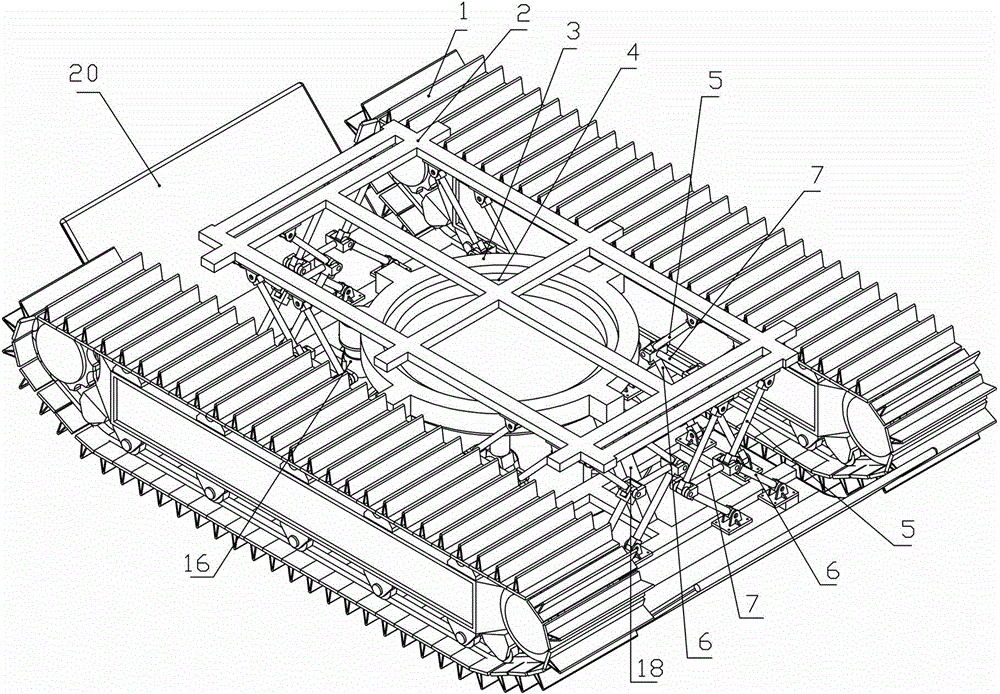 A walking chassis of a deep-sea rare soft bottom ore collector