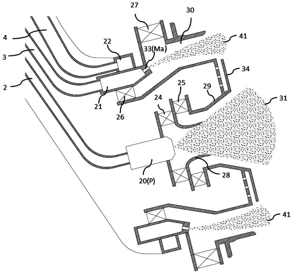 Fuel classification device, engine combustion chamber and aircraft engine