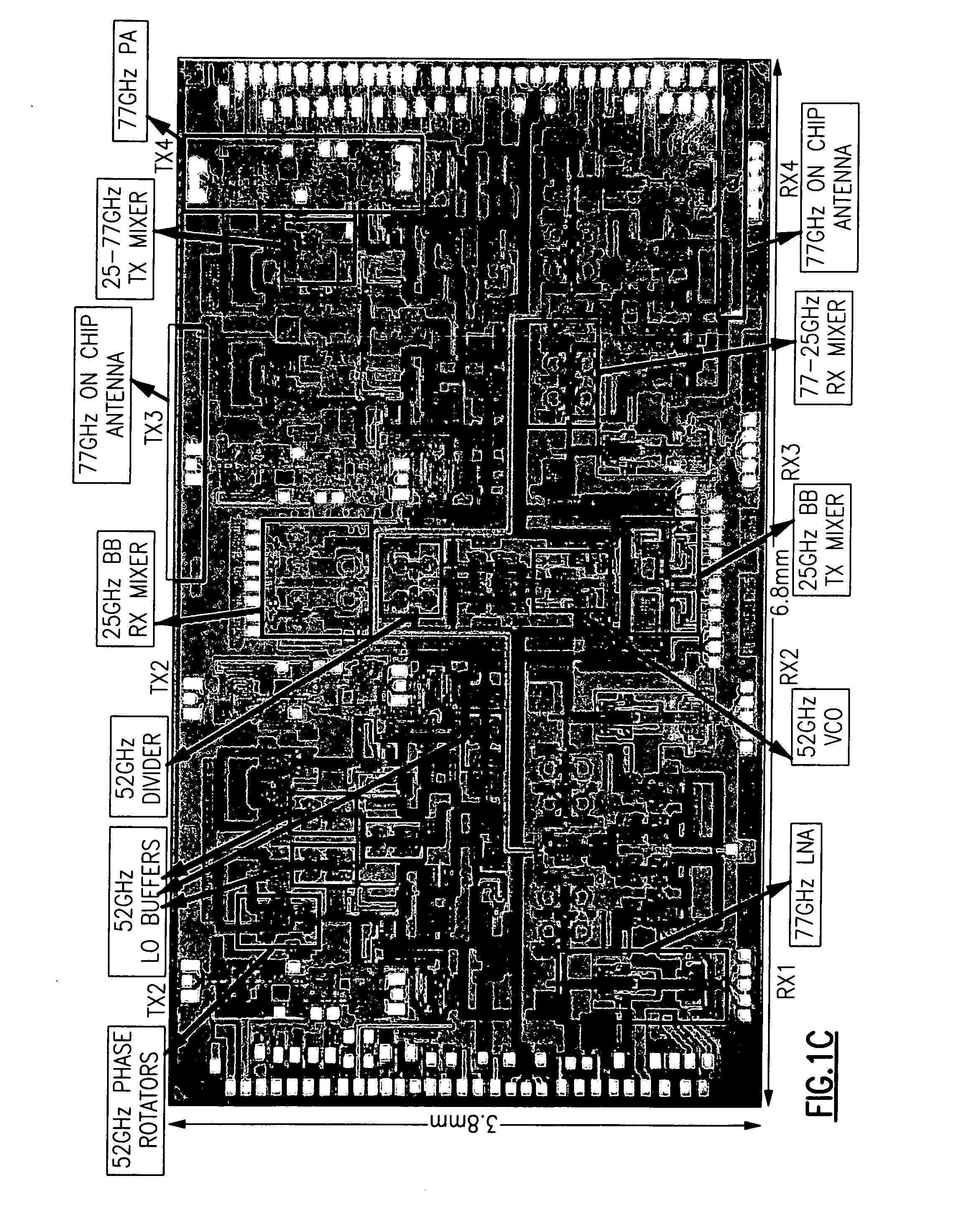 Mm-wave fully integrated phased array receiver and transmitter with on-chip antennas