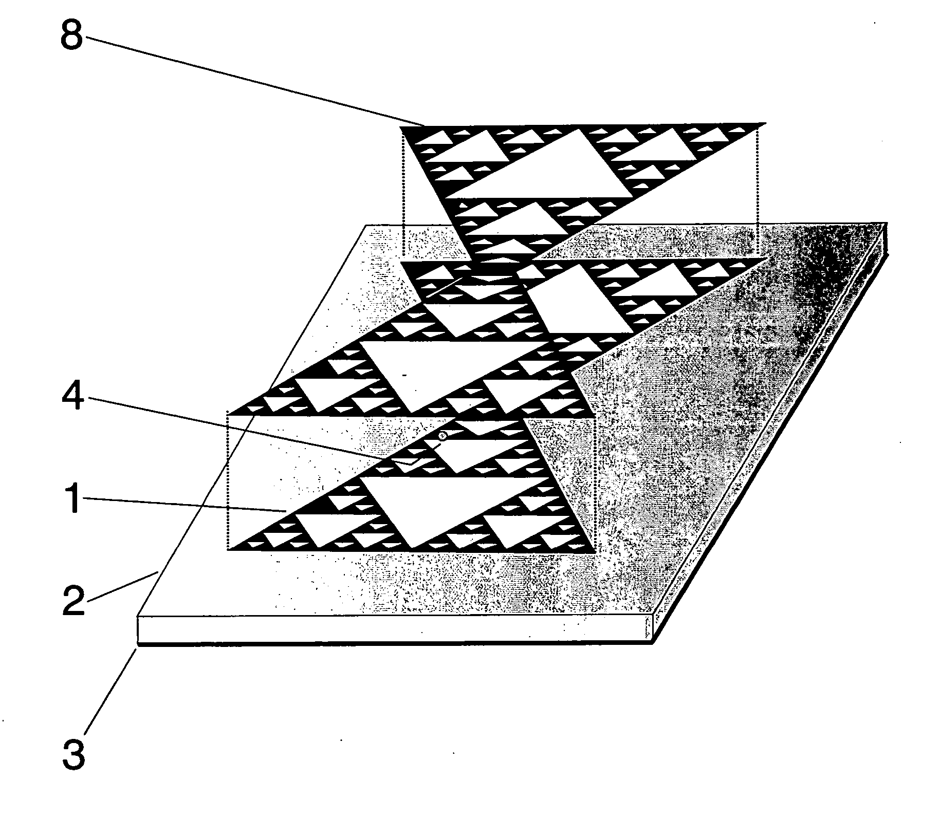 Undersampled microstrip array using multilevel and space-filling shaped elements