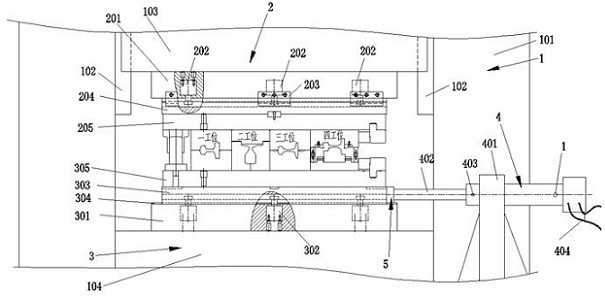 Transverse rapid die changing method and device for multi-station die