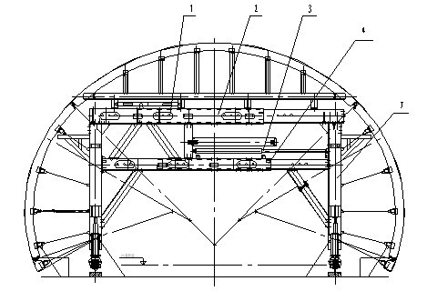 Continuous variable cross-section tunnel lining formwork trolley