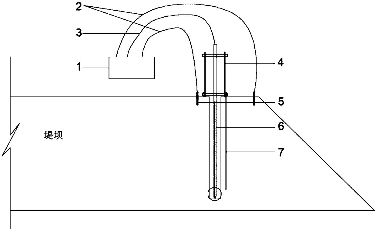 Detector for burying depth of antiseepage film of dam and using method of detector