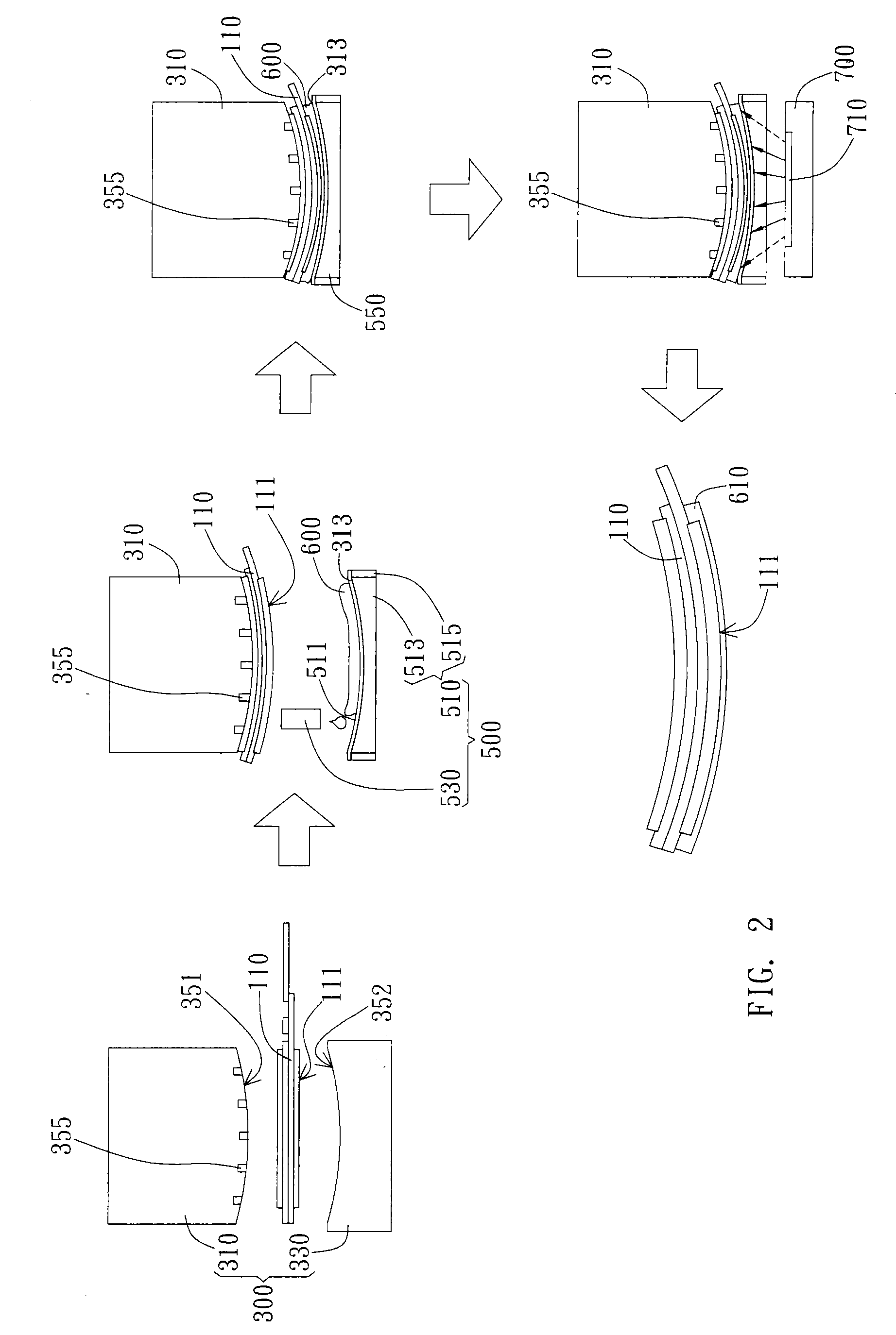 Curve-Shaped Display Module, Manufacture Method Thereof, and Manufacture Apparatus for Manufacturing the Same