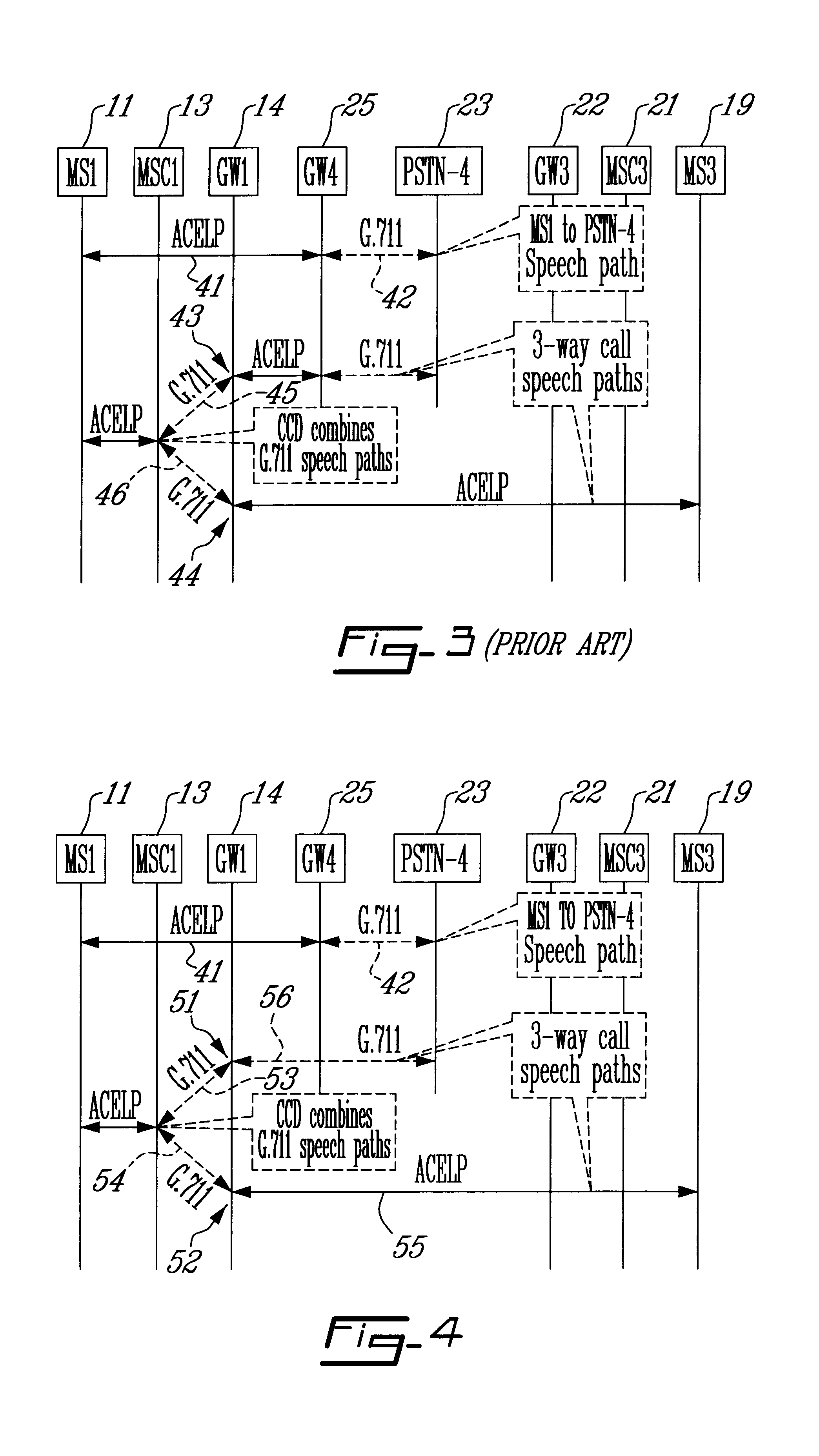 System and method of minimizing the number of voice transcodings during a conference call in a packet-switched network