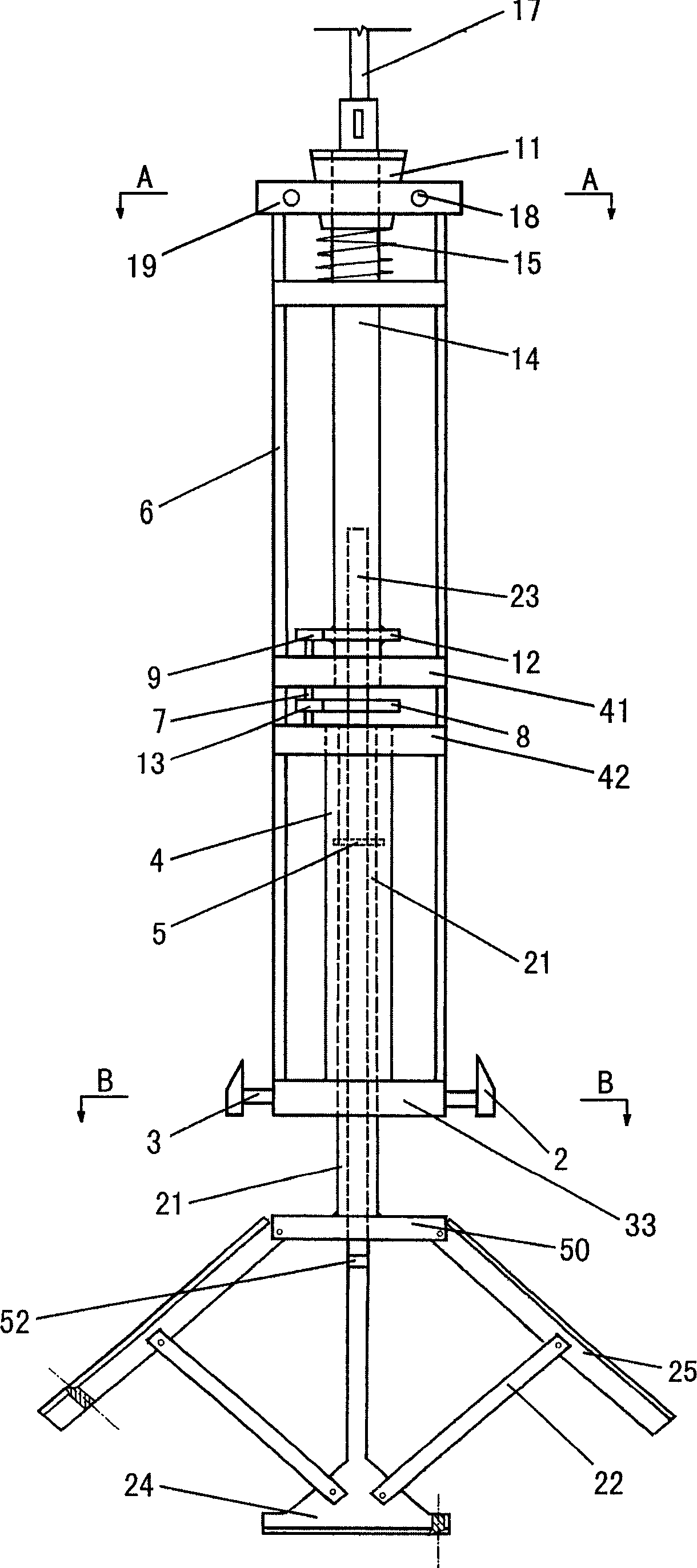 Bottom-expanding equipment for pipeline sinking precast reinforced concrete pile