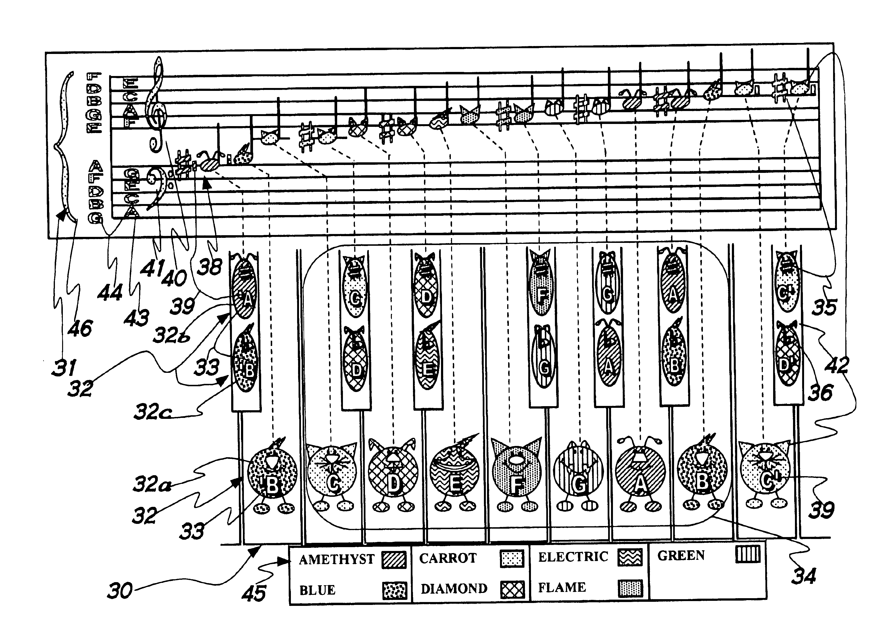 Music teaching system and method