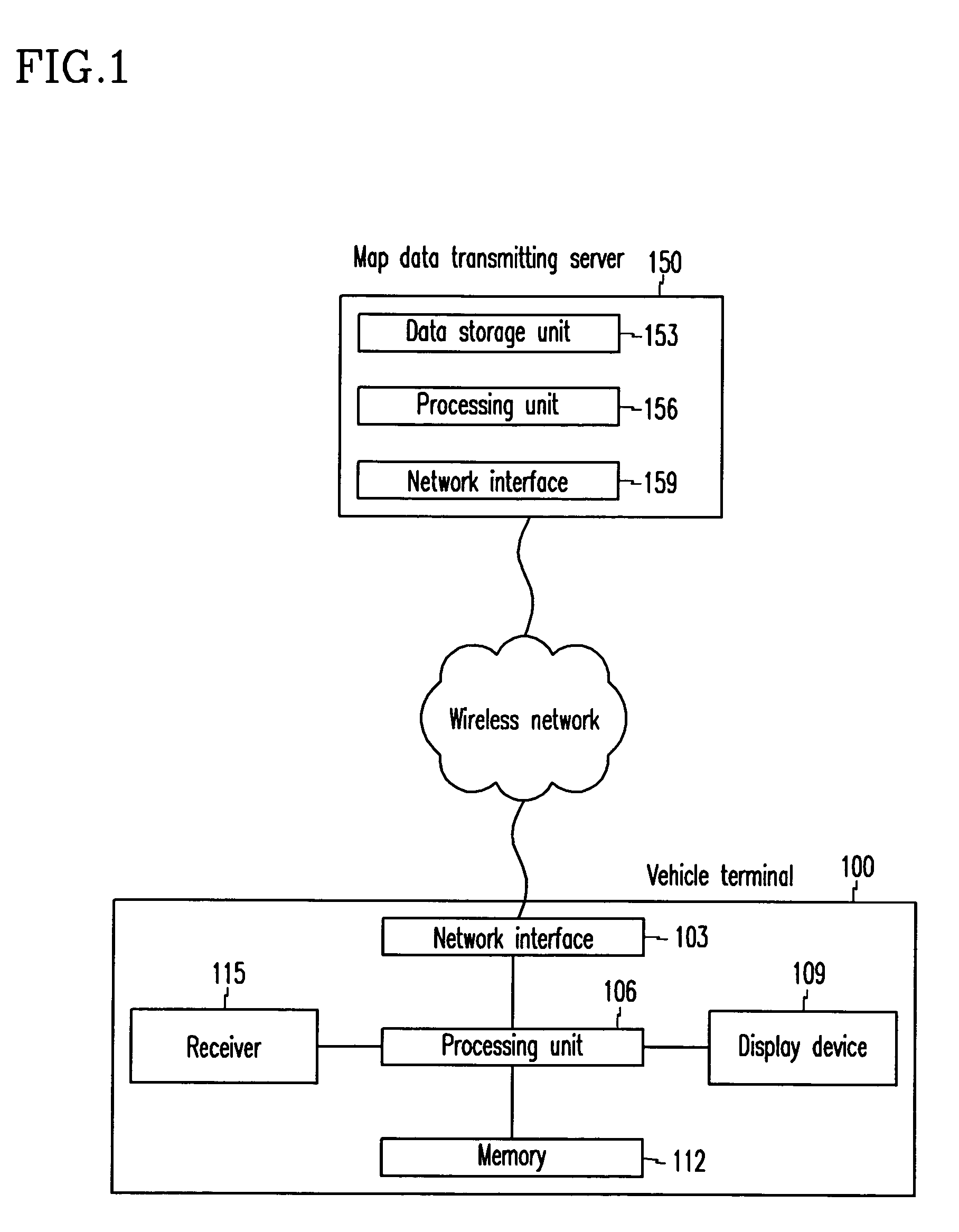 System and method for communicating map data for vehicle navigation